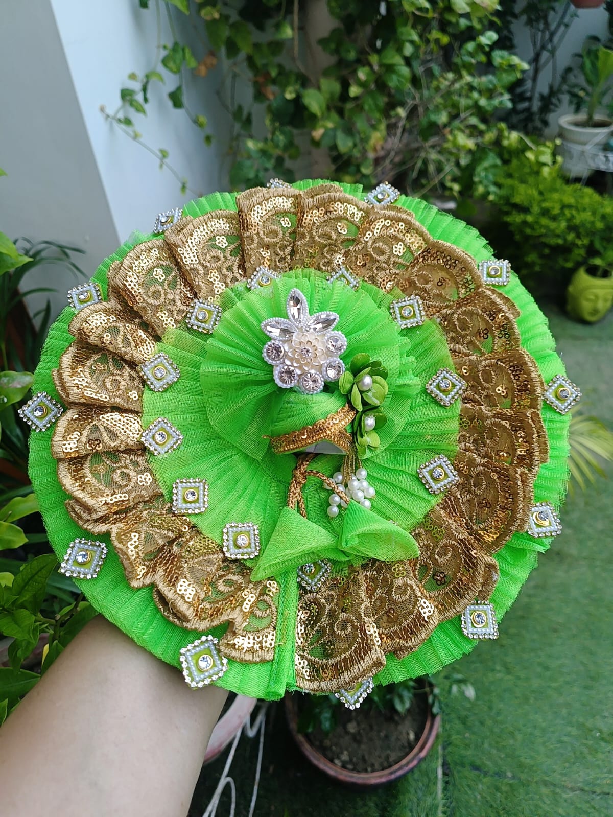 Green Laddu Gopal Dress - Image 2