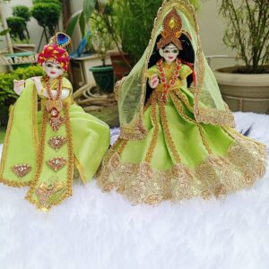 Green Radha Krishna Dress