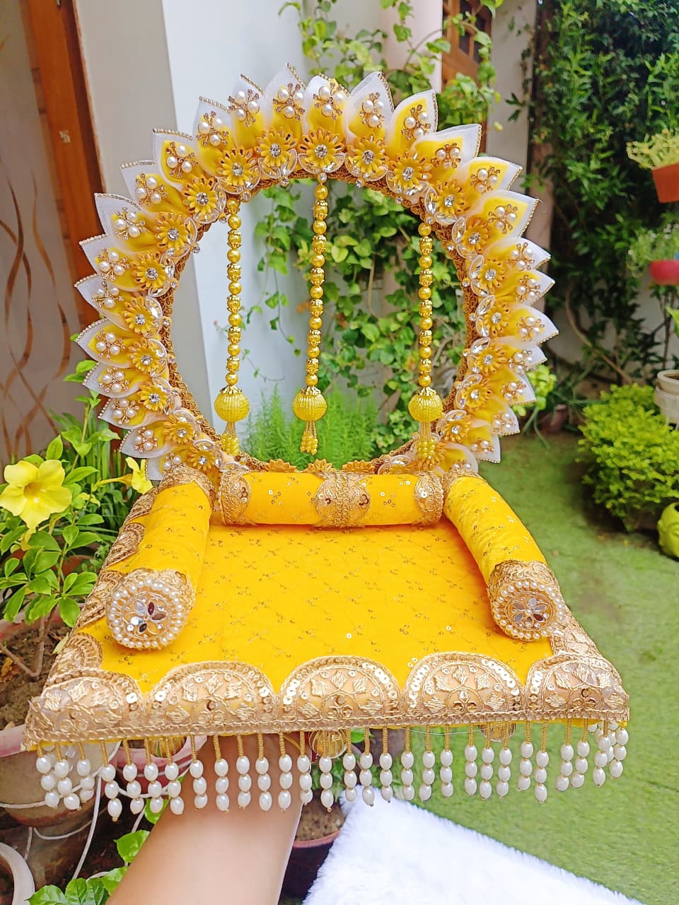 Singhasan for Laddu Gopal (Yellow)