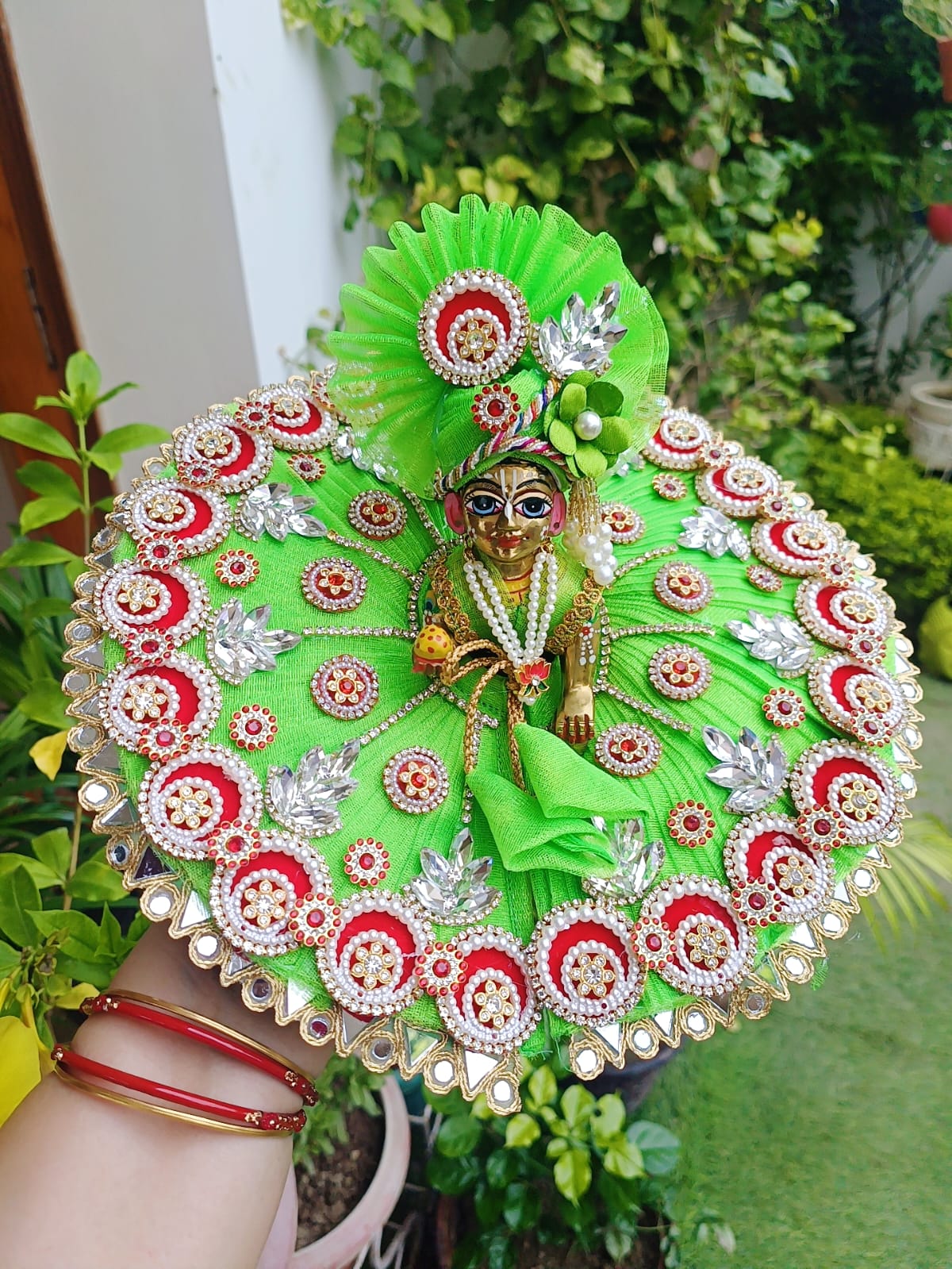 Green Laddu Gopal Dress