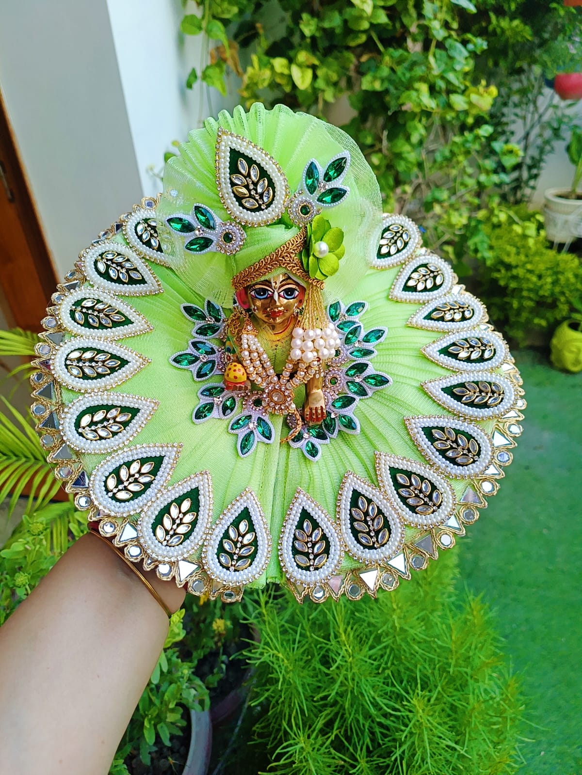 Green Laddu Gopal Dress