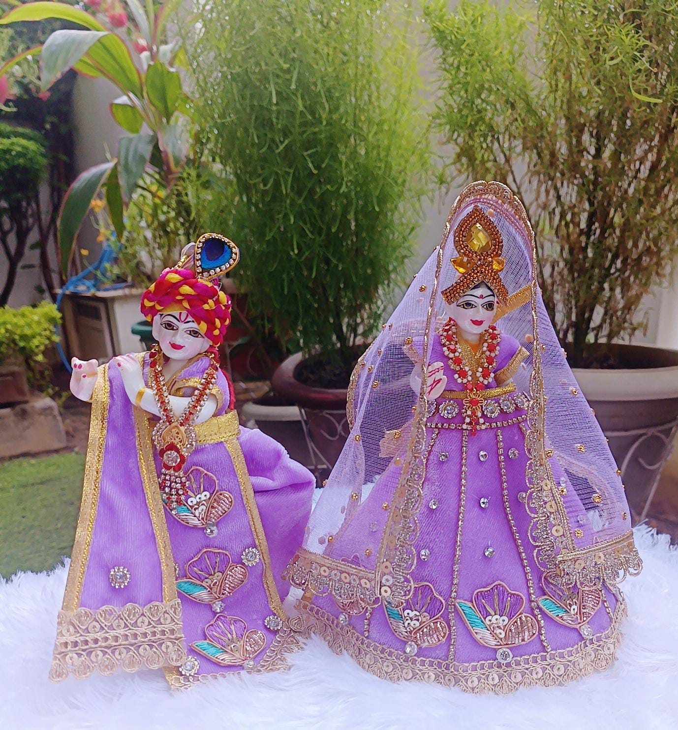 Purple Radha Krishna Dress